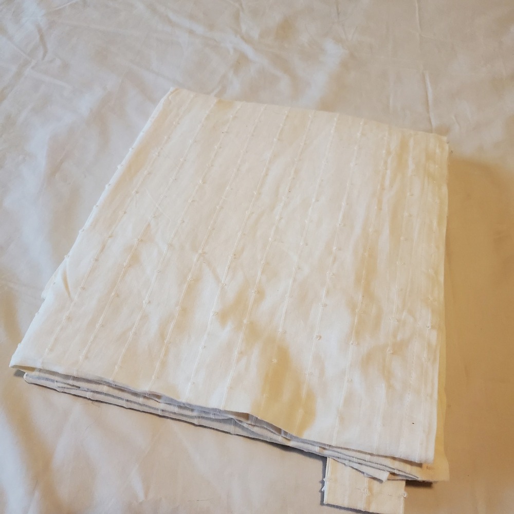 Modulus 100% Cotton Cream Clip Dot Striped Tab Top Curtain Panel 108x44 India